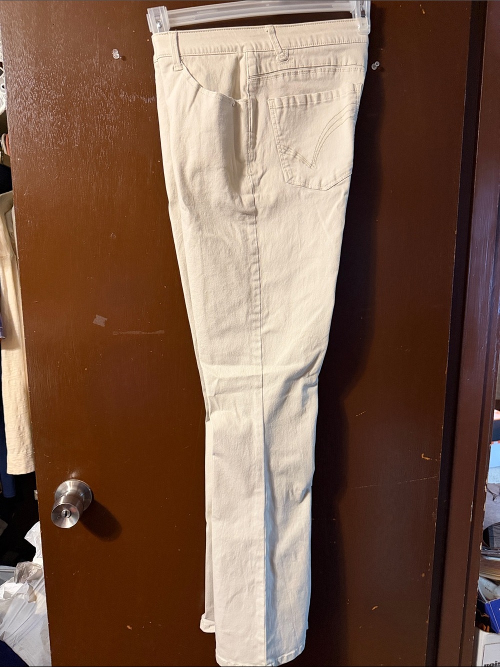 Women's Light Beige Straight-Leg Pants